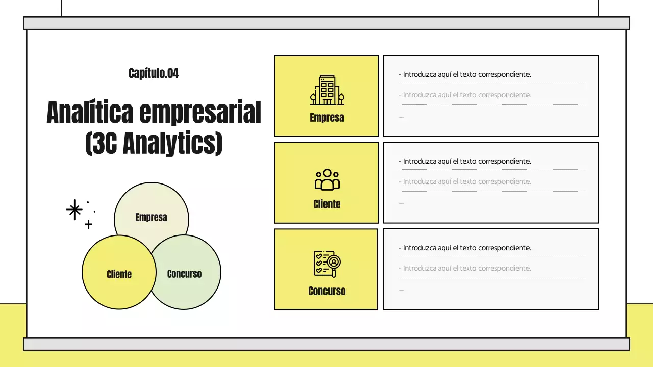 Un simpático informe de análisis ilustrado con detalles en amarillo y negro