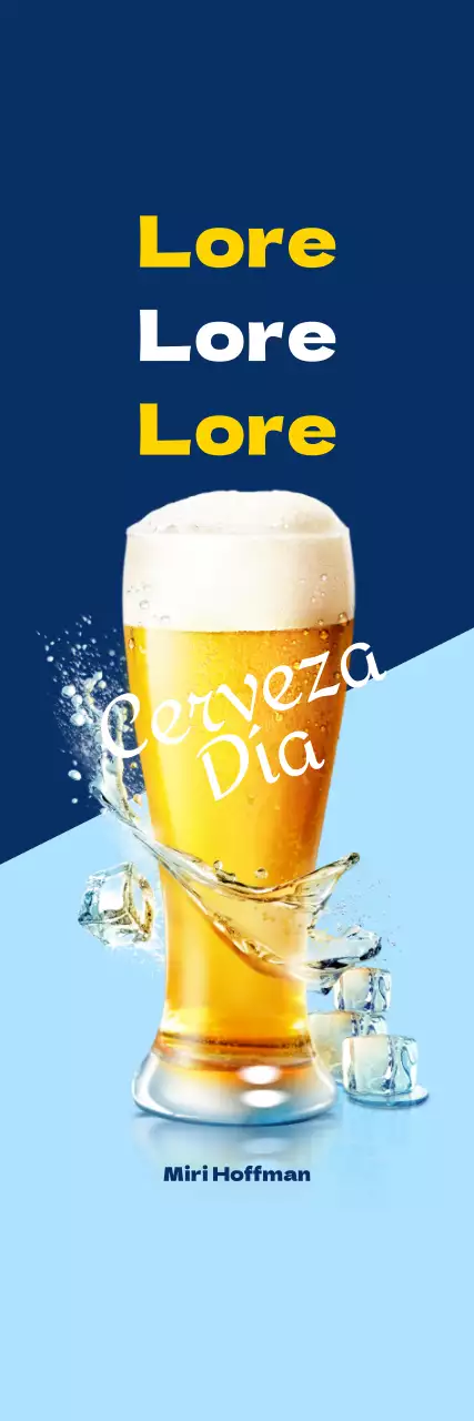 Pequeña botella de cerveza promocional de Hope sobre fondo azul