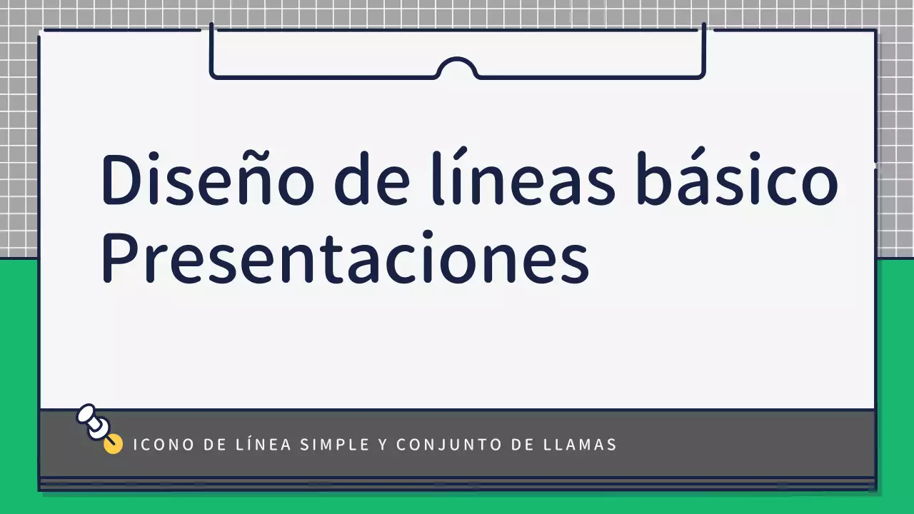 Presentación sobre el diseño de iconos bonitos y básicos en verde y amarillo