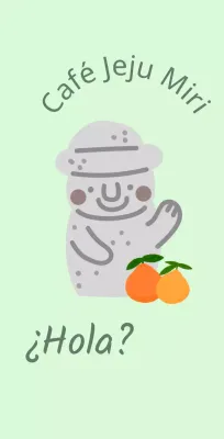 Jeju Cafe Balt, una bonita cafetería de color menta con mandarinas y dolharbangs de la isla de Jeju