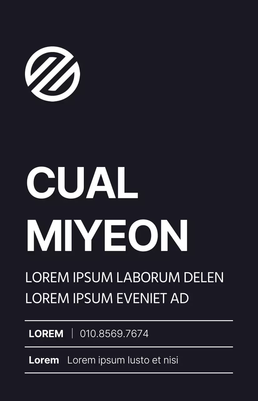 Estilo de diseño sencillo, moderno y centrado en el texto en blanco y negro Tarjeta de empleado de empresa