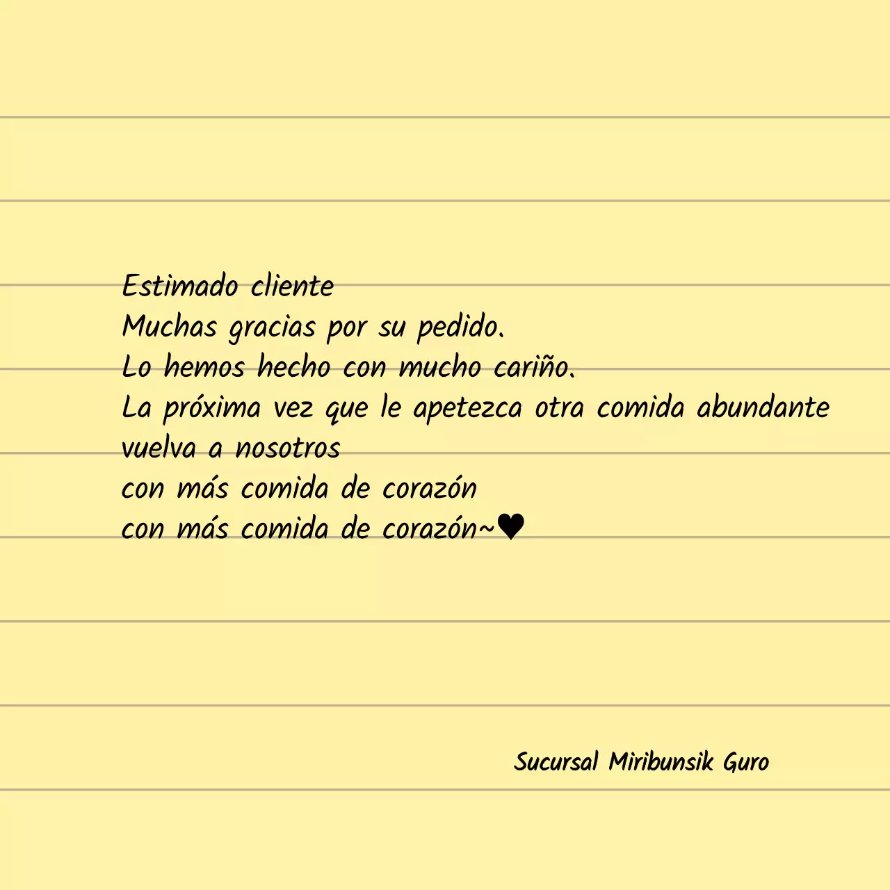 Para tiendas con letras escritas a mano en papel amarillo, limpio y con concepto de bloc de notas