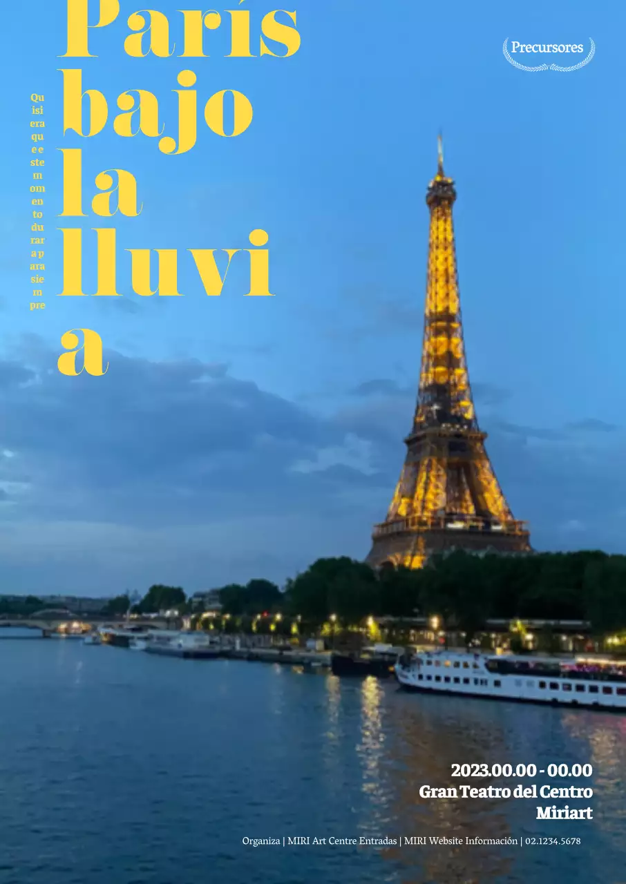 Una representación teatral con emotivas fotos de la noche parisina y un atrevido diseño tipográfico