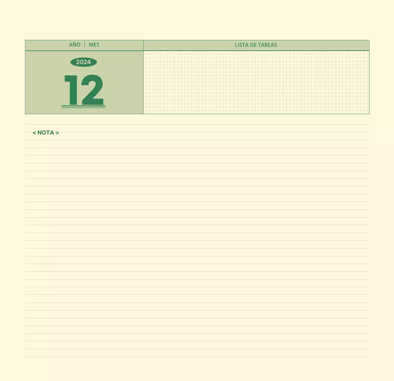 SAT Calendario de pared con concepto de bloc de notas del día D en verde y amarillo claro