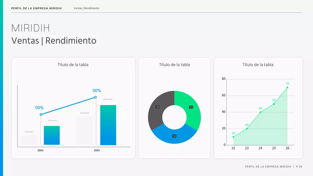 Una moderna carta de empresa en azul y chartreuse