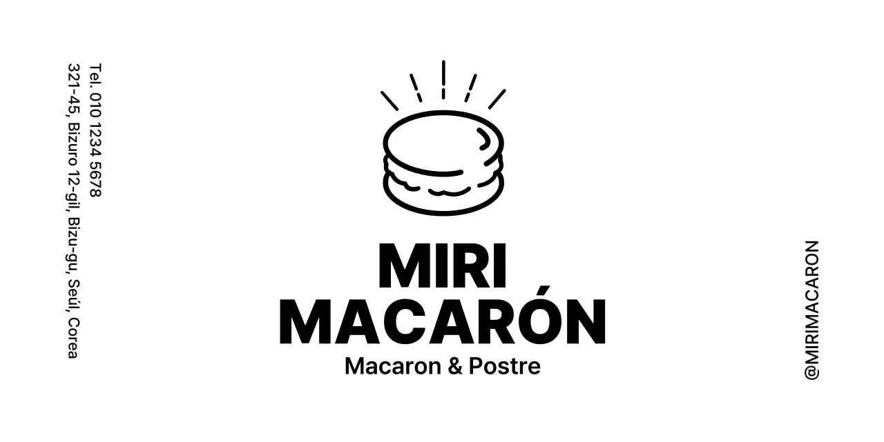 Lindo y simple macaron ilustración logotipo estilo postre para cafetería información y servicio al cliente