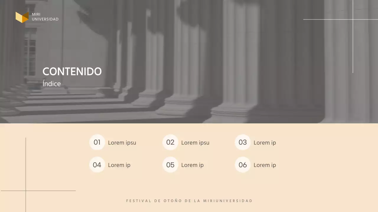 Propuesta sencilla de patrocinio de un festival universitario en beige y blanco y negro