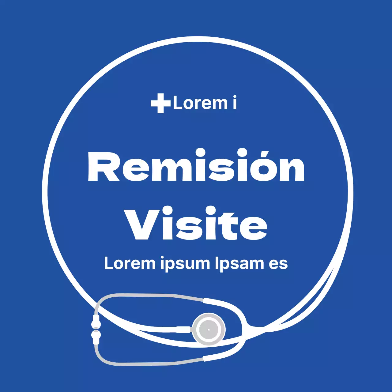 Azul marino ilustración sencilla etiqueta hospital general