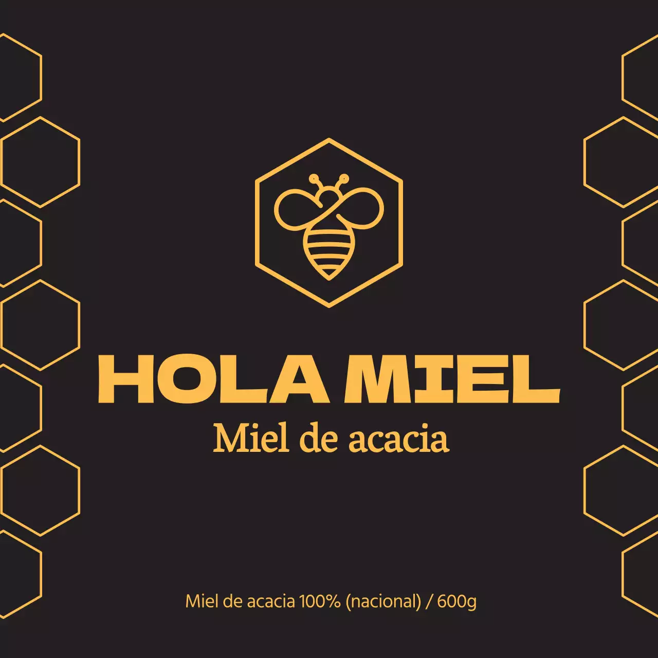 Etiqueta adhesiva de miel