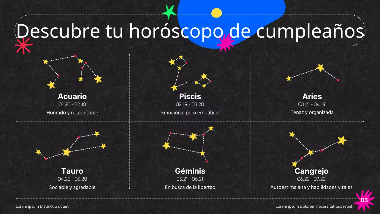 Observatorio de colores Vía Láctea Campamento Constelaciones sobre fondo negro Recursos didácticos