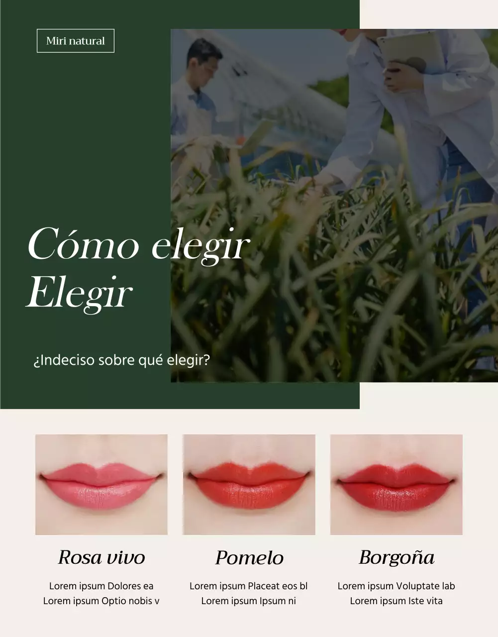 Promover un pintalabios moderno beige