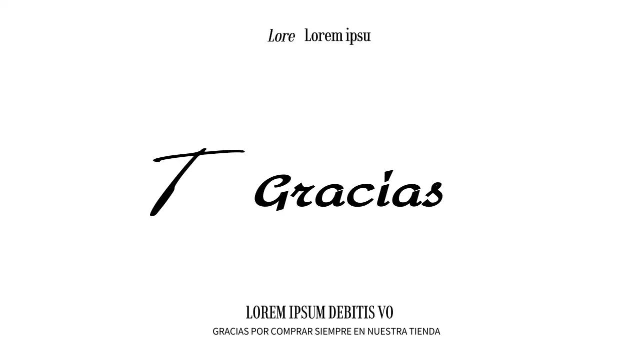 Diseño de tarjeta de agradecimiento a un cliente de un centro comercial con letra garabateada en negro