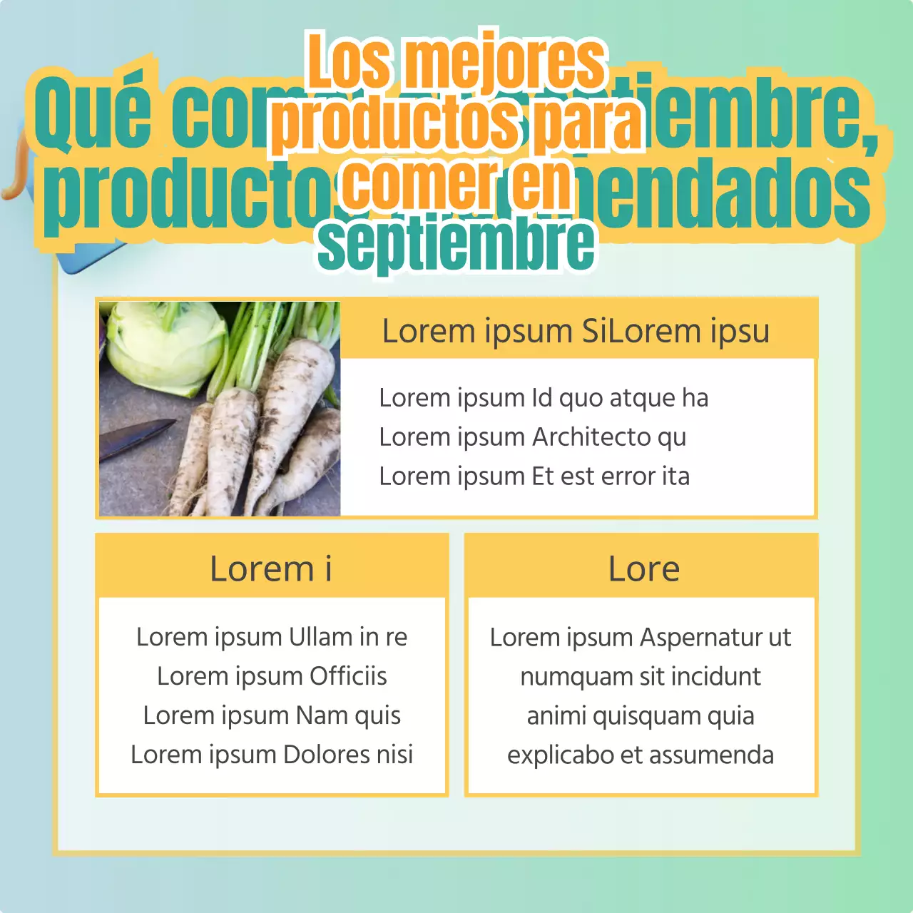 Un sencillo puesto de venta de productos en menta y amarillo