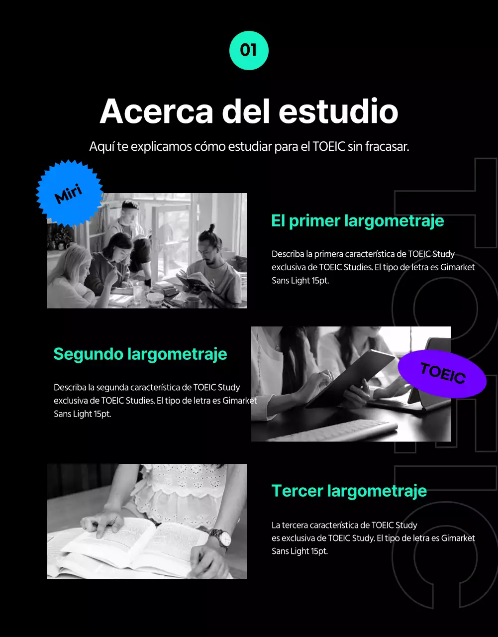 Únete al equipo de estudio del TOEIC de moda en azul y menta