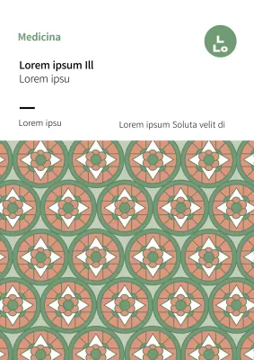 Etiqueta hanwa de alimentos tradicionales con motivo chartreuse