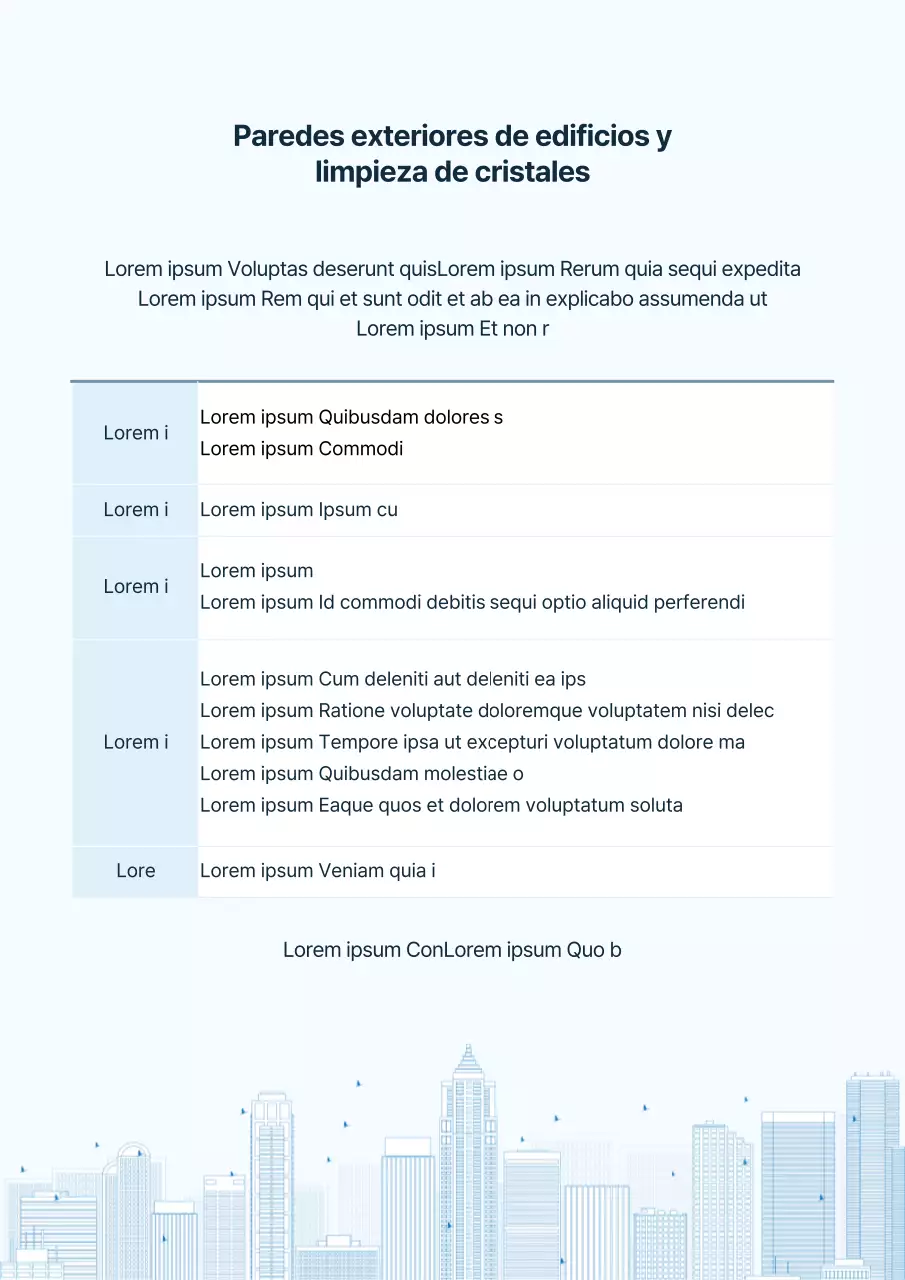 Instrucciones de limpieza del edificio azul