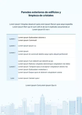Instrucciones de limpieza del edificio azul