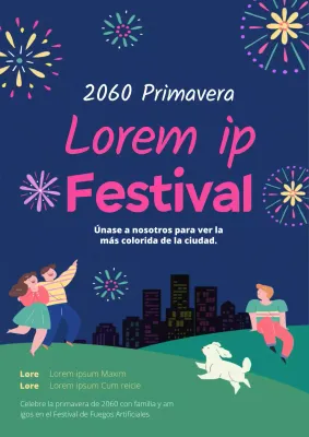 Azul marino ilustración tema colorido promoción