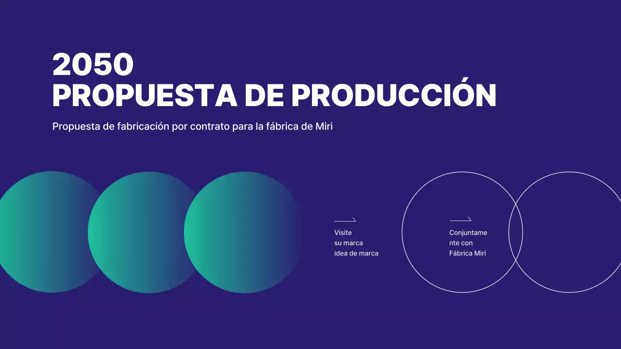 Una propuesta organizada con un gráfico circular en tonos azules
