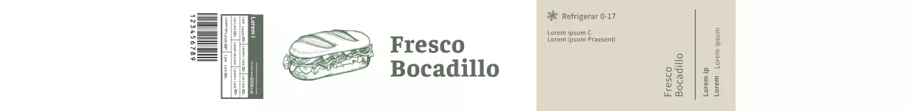 Verde ilustración retro sándwich de alimentos detalle de envasado