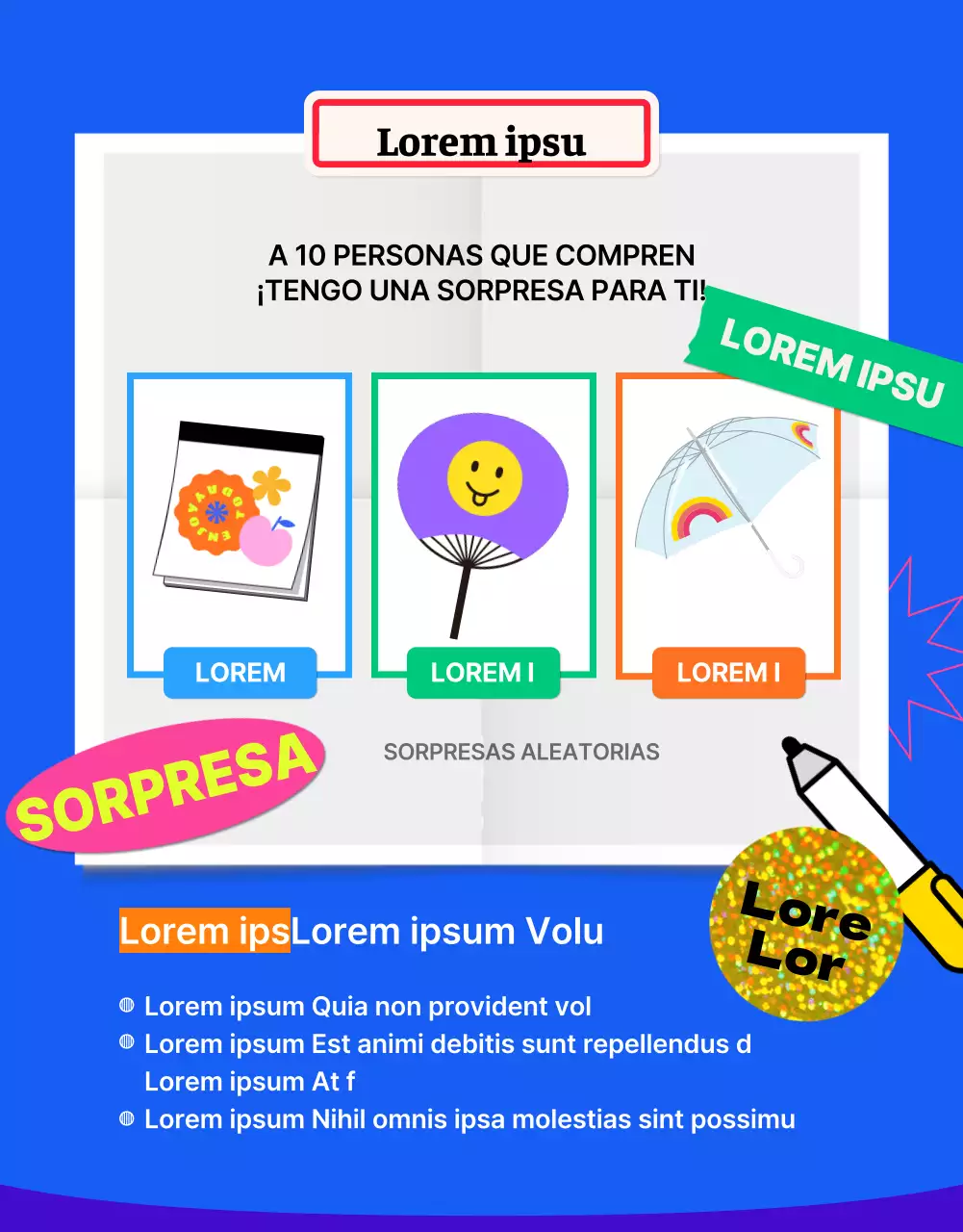 Página de detalles de la Pegatina Azul