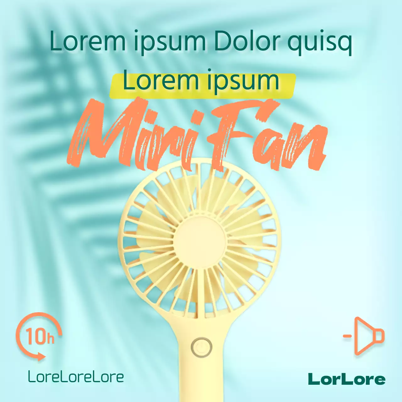 Promociona un potente ventilador de mano en verde y naranja