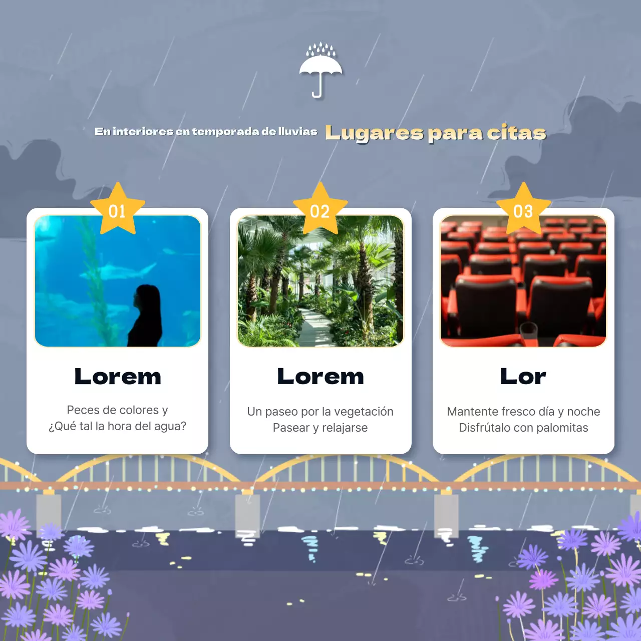 Ideas para salir bajo la lluvia en tonos azul marino