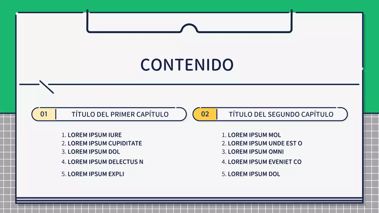 Presentación sobre el diseño de iconos bonitos y básicos en verde y amarillo