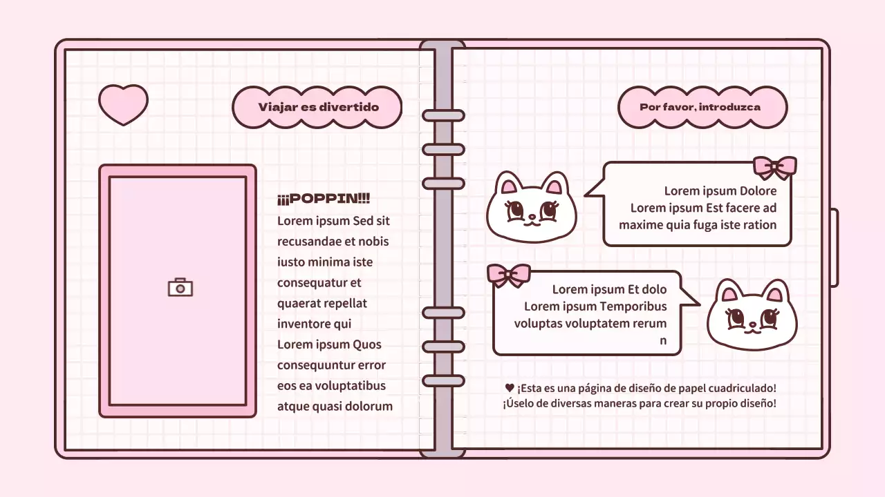 Bonito kit de presentación del concepto de agenda en rosa