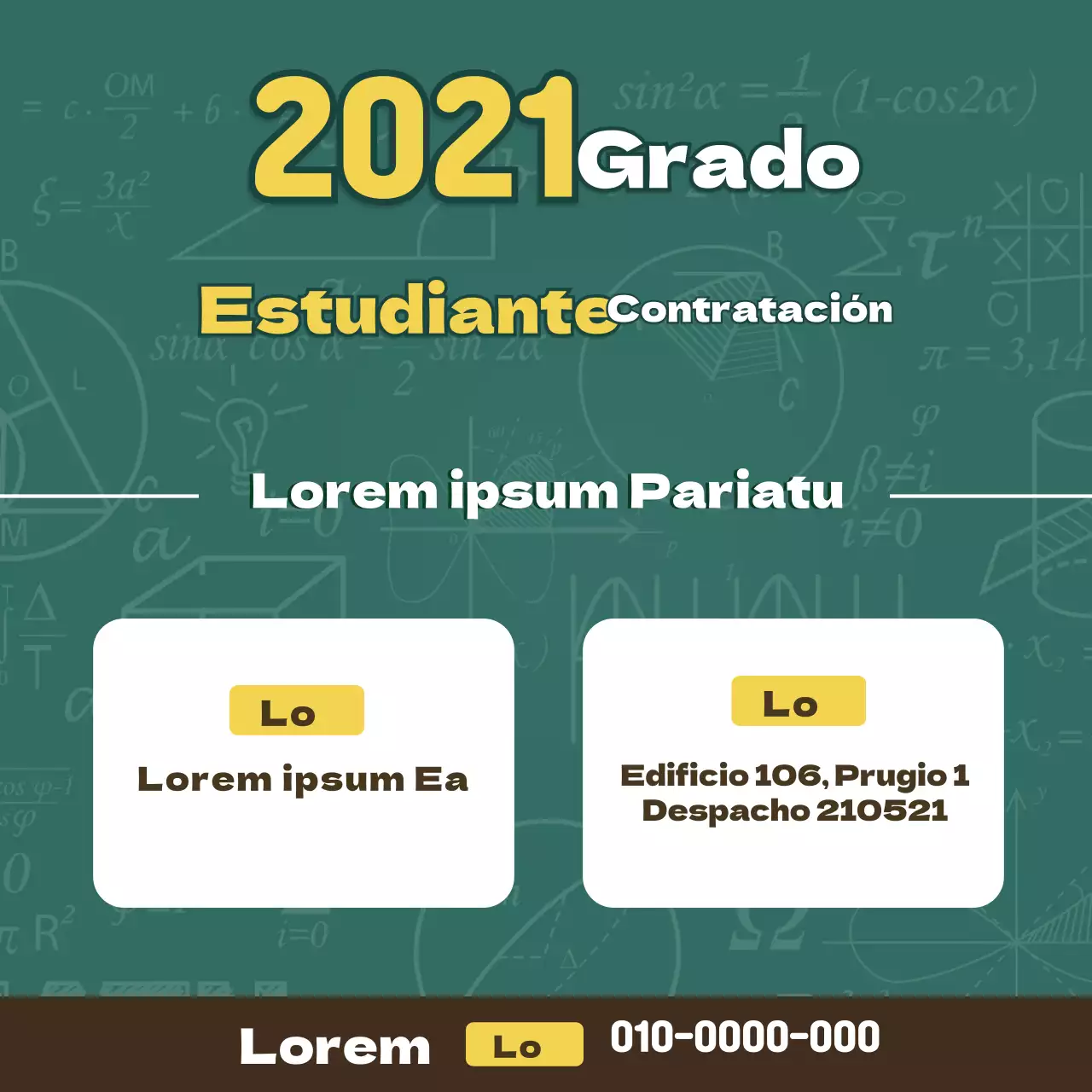 Pizarra con letras resaltadas en verde Reclutamiento de alumnos en la escuela
