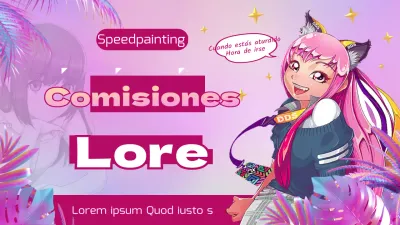 Rosa colorido y lindo anime ilustración concepto comisión speedpainting tema