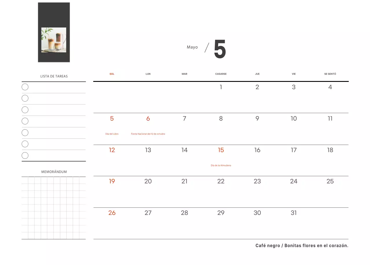 Un café sentimental blanco y marrón