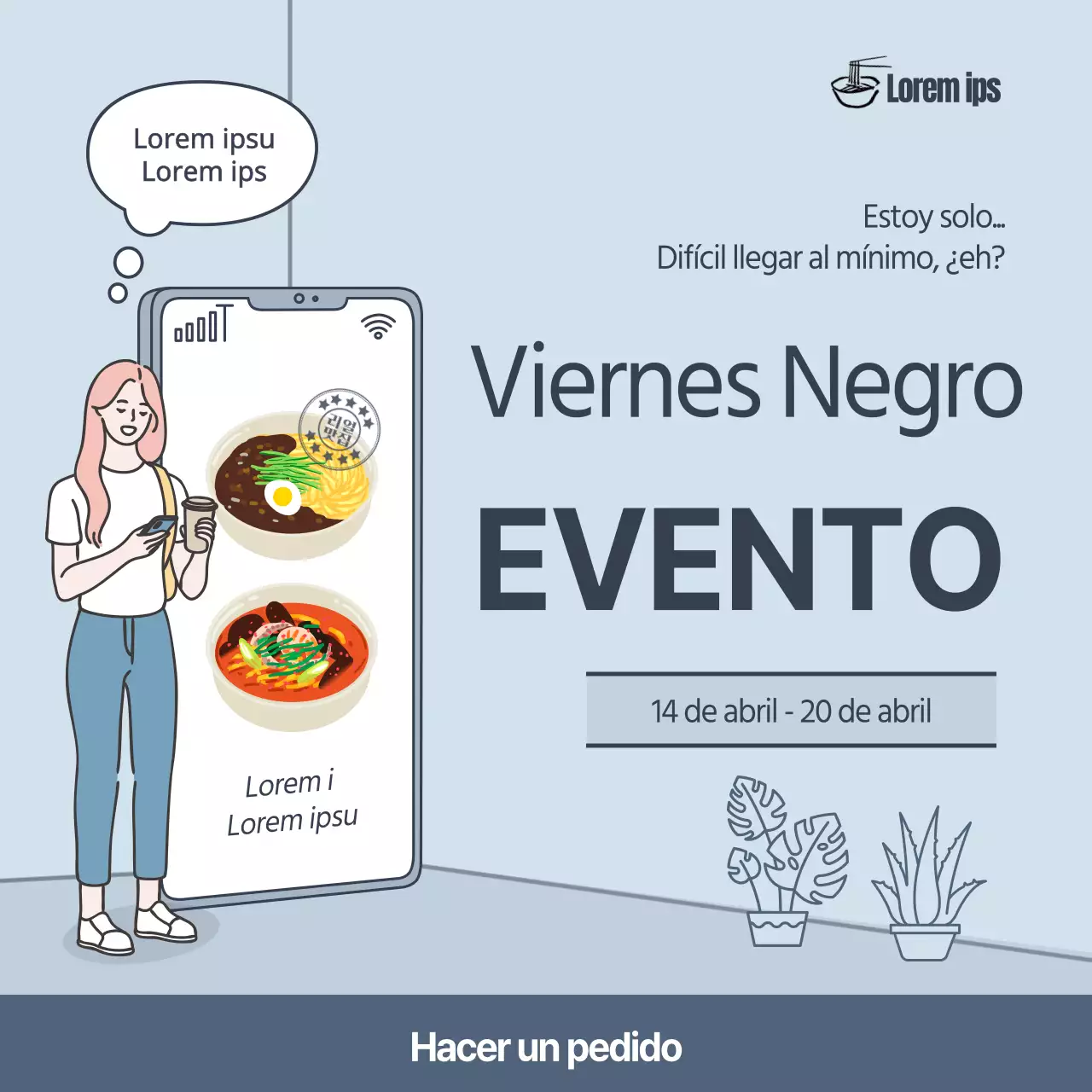 Evento del Viernes Negro con fondo azul claro