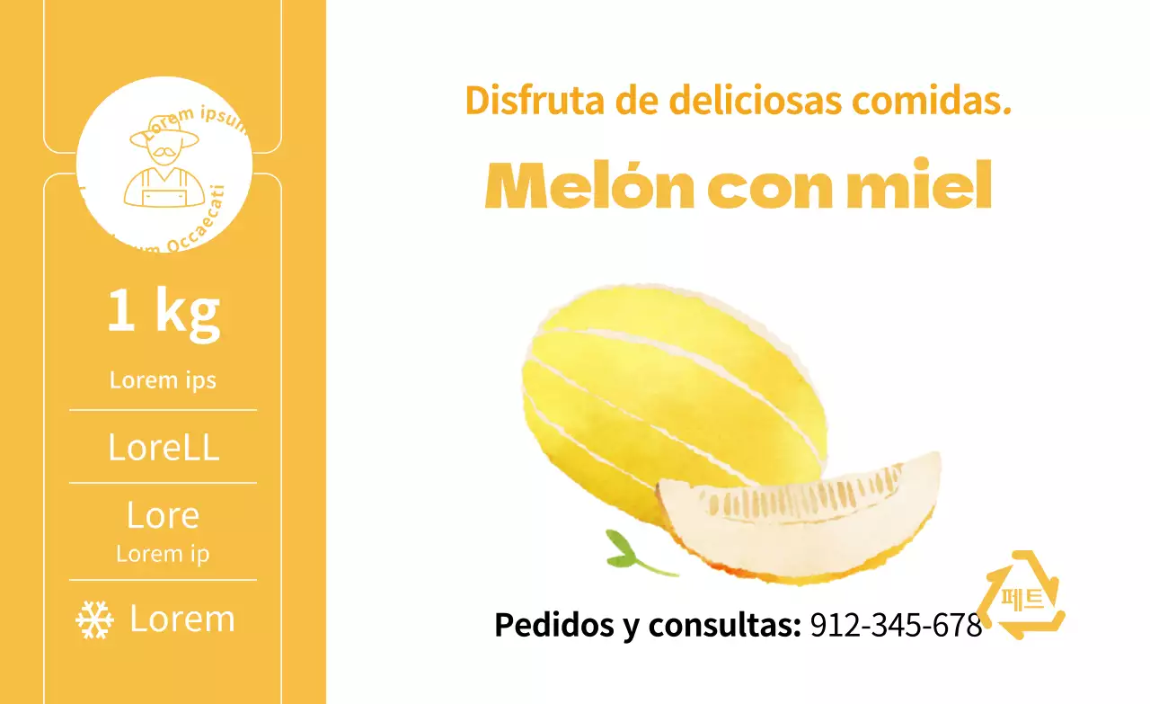 Productos de verano melón ilustración pegatinas simples por color