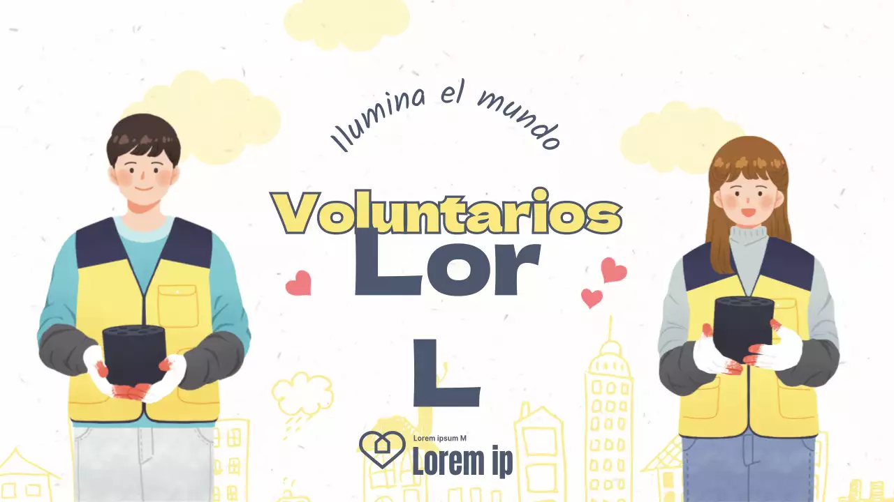 Folletos para voluntarios en cálidos tonos pastel amarillos