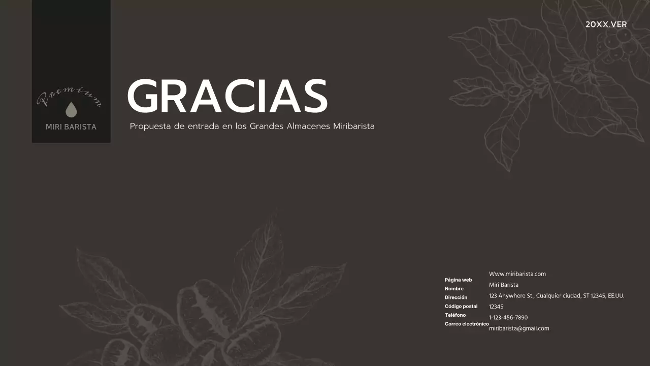 Presentación de la propuesta de unos grandes almacenes Brown Simple para una cafetería