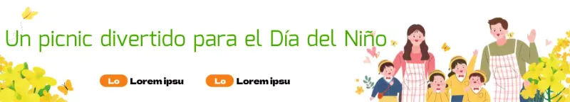 Día del Niño con flores amarillas y picnics