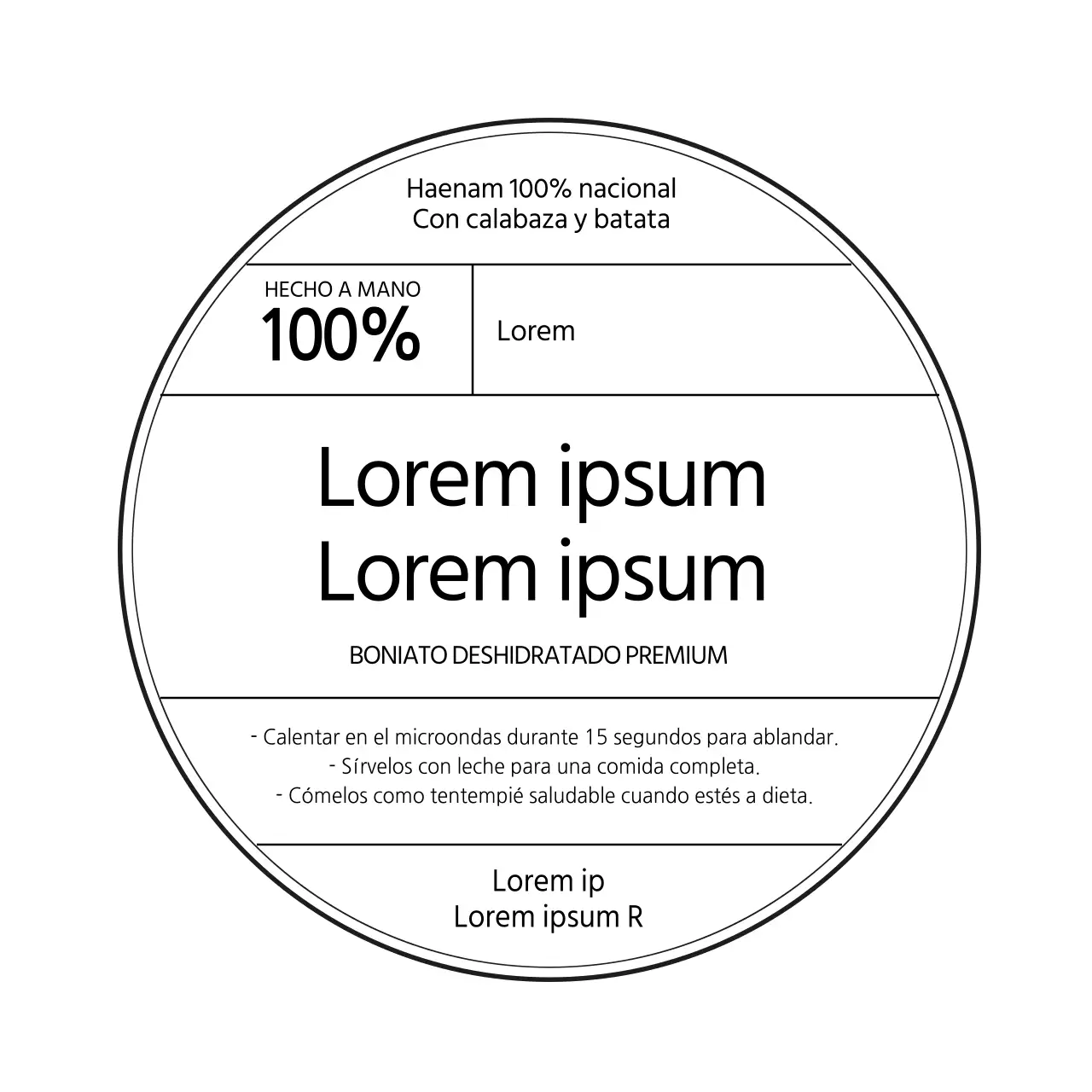 etiqueta de confitería alimentaria simple de línea blanca