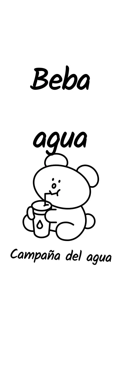Una campaña para beber agua con una simpática y sencilla ilustración de un oso negro