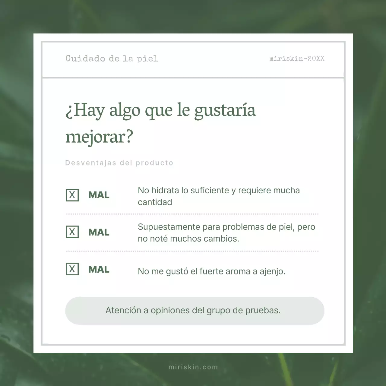 Crítica de Green's Organic Cosmetics