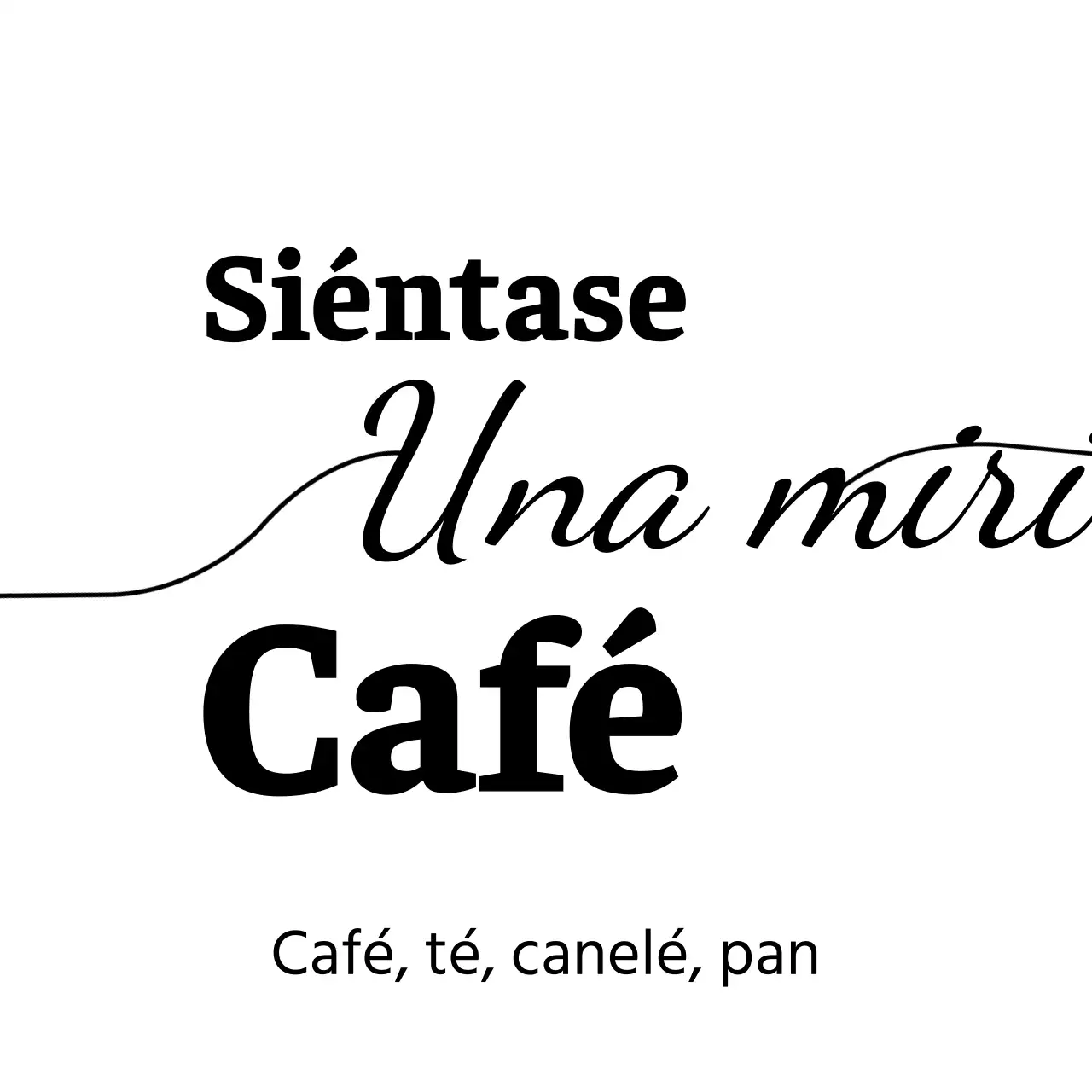 Emotivo y sencillo, en blanco y negro, con un café en cursiva