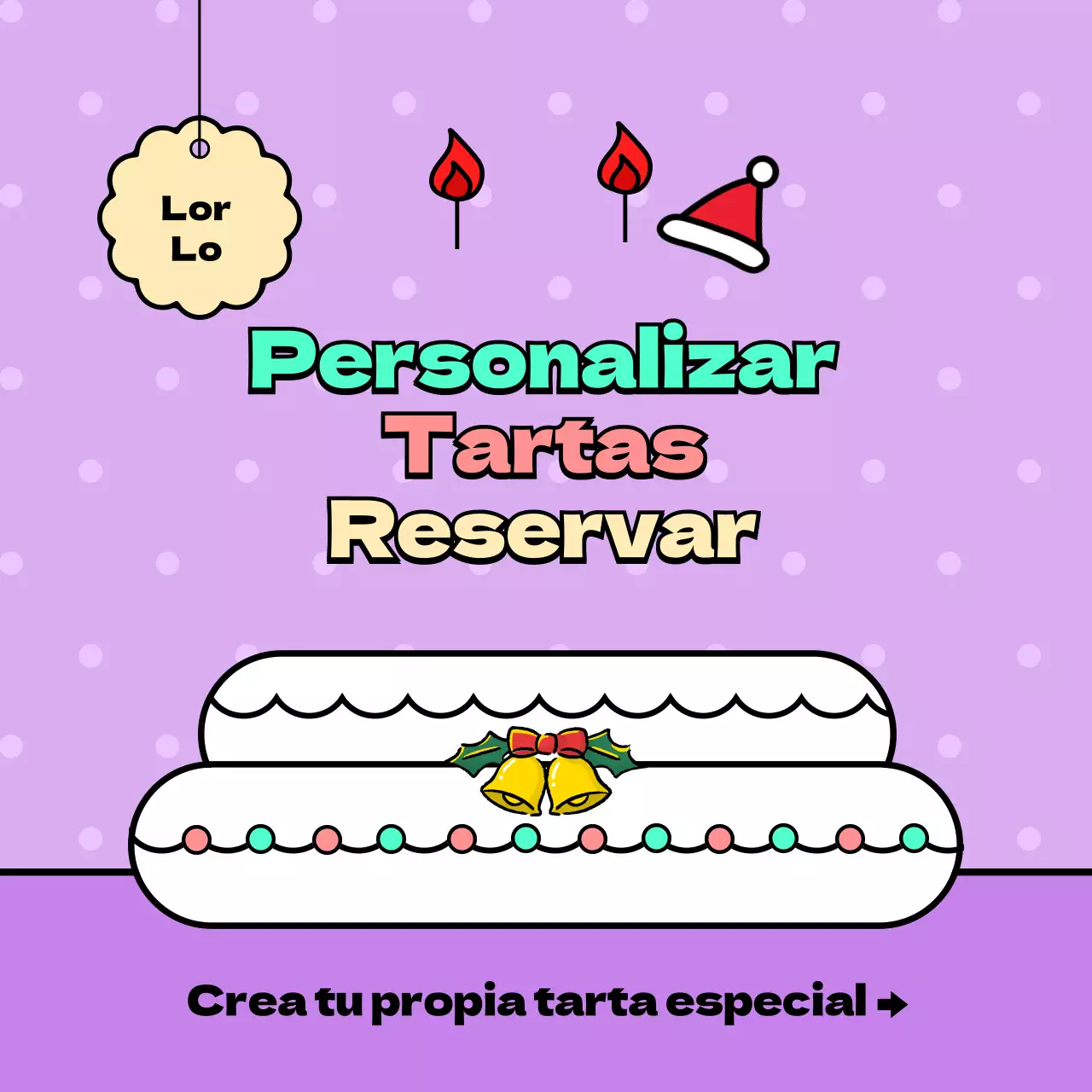 Christmas custom cake event cute line illustration