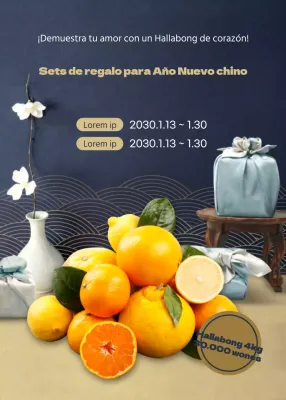 Set de regalo dorado y azul marino tema tradicional