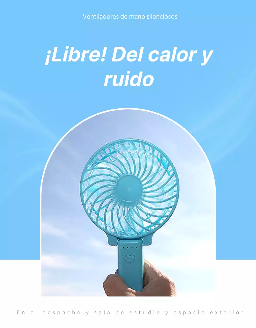 Abanico sencillo con fondo azul claro explicado