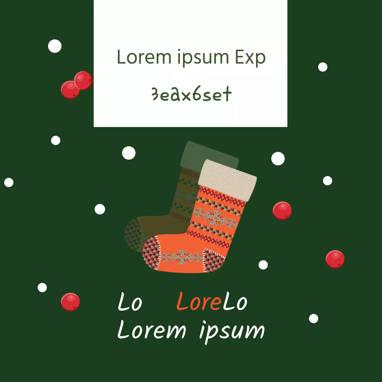 Rojo Verde Ilustración Etiqueta Regalo Calcetín de Navidad