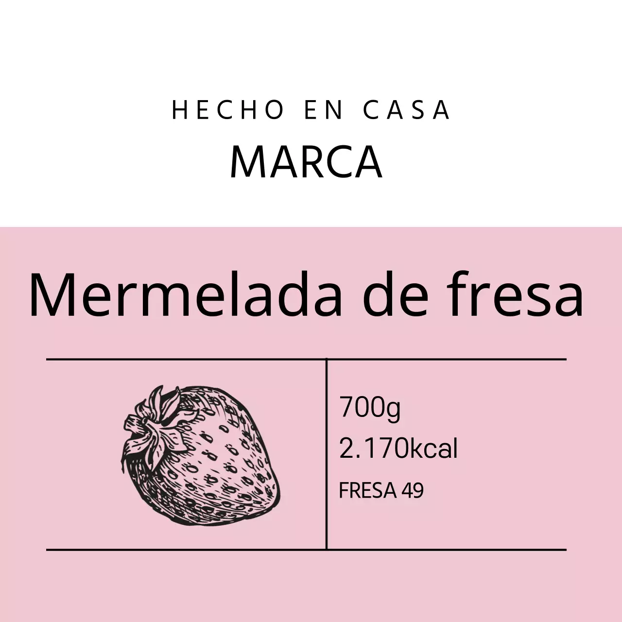Etiqueta de mermelada de fresa