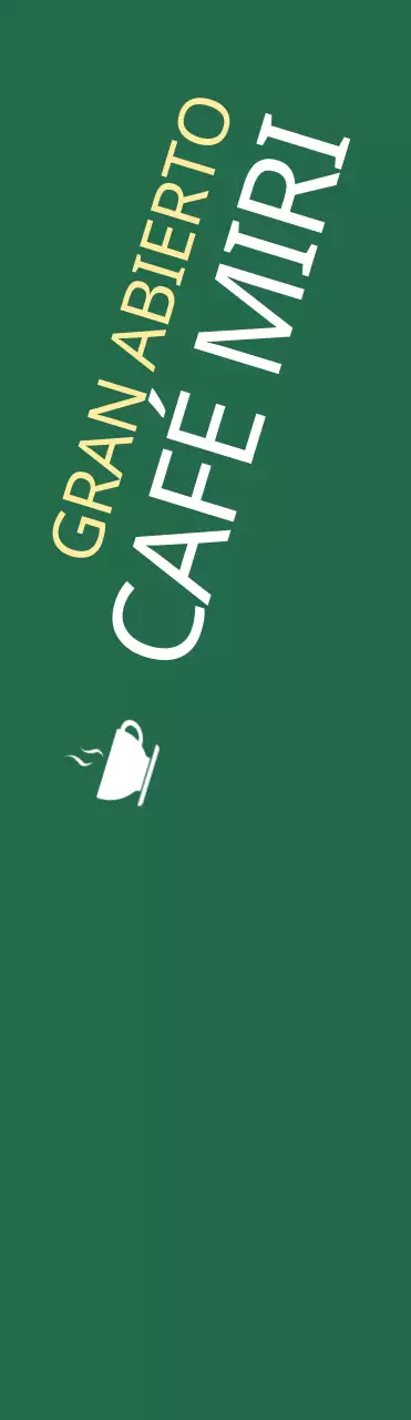 Apertura de una gran cafetería sobre fondo verde