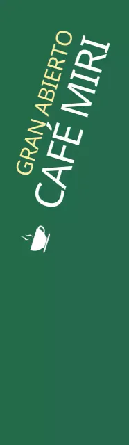 Apertura de una gran cafetería sobre fondo verde