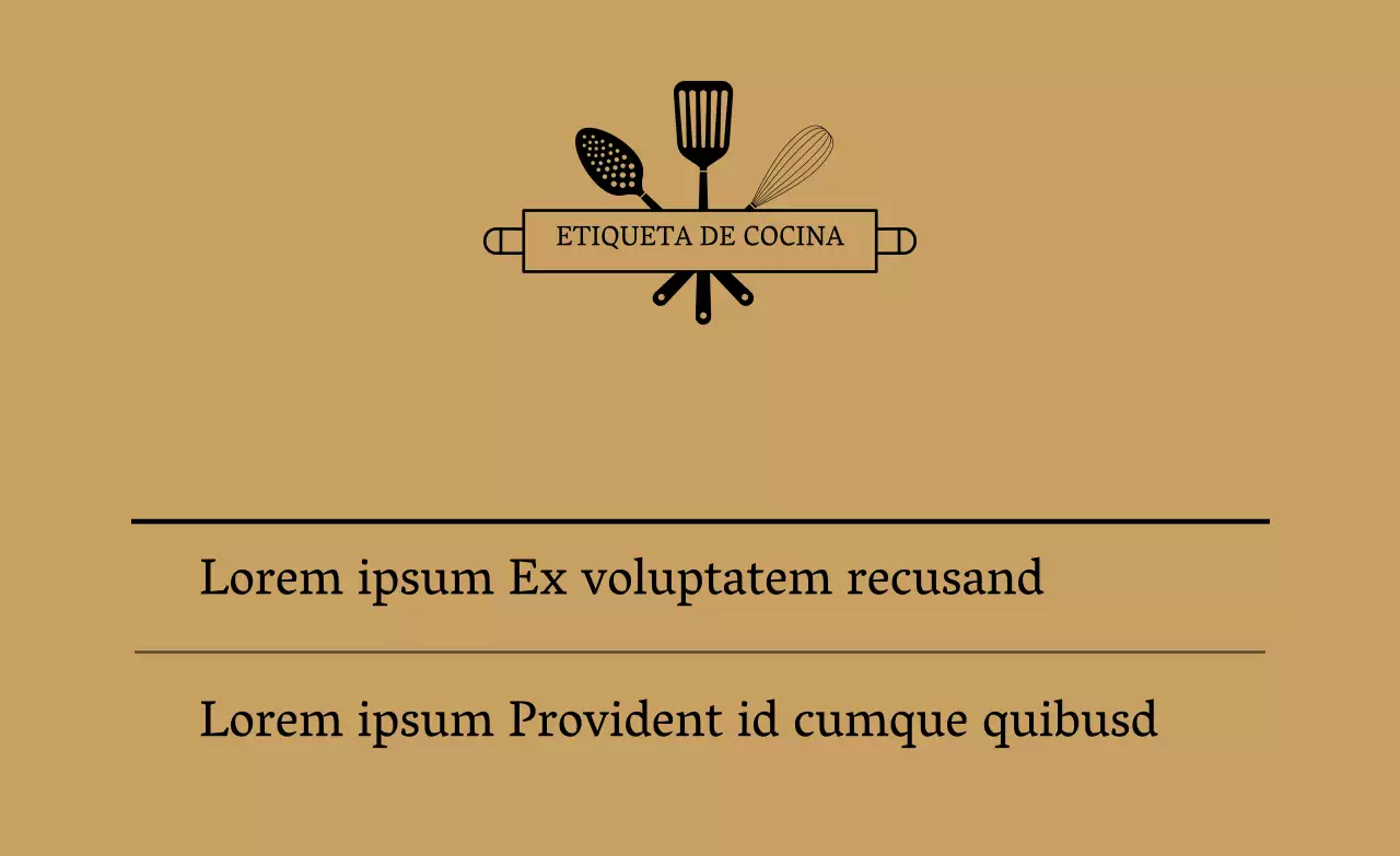 Marrón Icono Simple Etiqueta Cocina