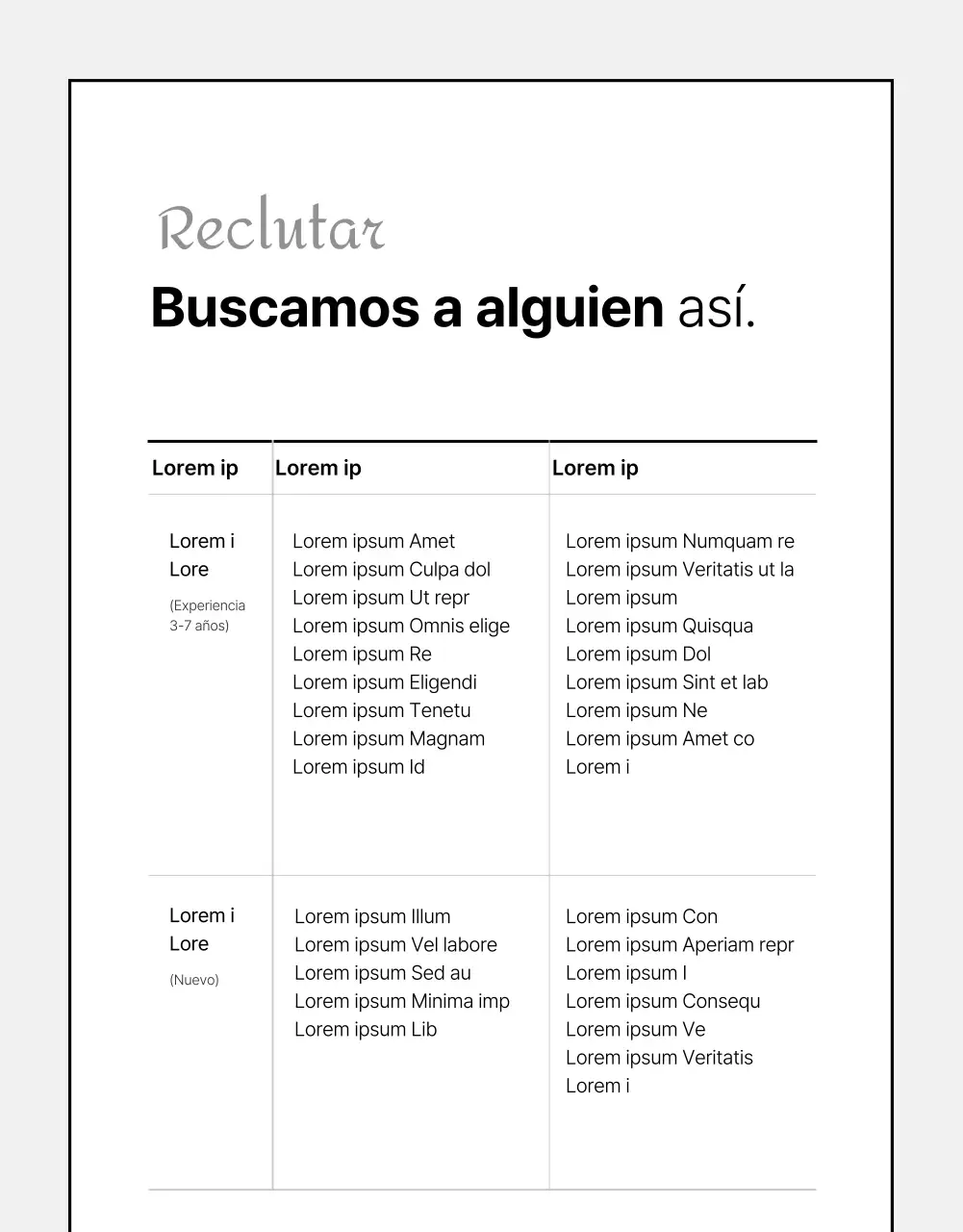  Ofertas de empleo básicas en blanco y negro